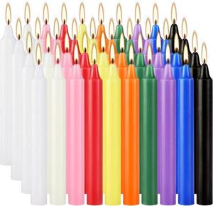lot 14250 image: AYIQIW 40 Pack Assorted Color Spell Chime Candles, 4 Inch Mini Taper Candles for Home Decor Kitchen Decor Wedding Decoration-10 Colours,Great for Casting Chimes, Rituals��Christmas Candles