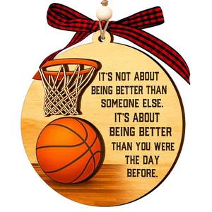 lot 16016 image: Basketball Ornament �� Basketball Ornaments for Christmas Tree, Unique Basketball Ornament 2025 Gifts for Basketball Players, Basketball Christmas Ornament Gift Wood Acrylic 2 Layers Xmas Ornaments