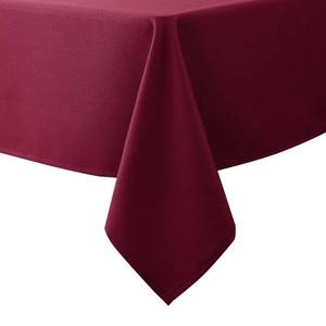 lot 16023 image: Biscaynebay Textured Fabric Christmas Rectangle Tablecloths 60x84 Inches, Burgundy Water Resistant Tablecloths for Dining, Kitchen, Wedding, Parties etc. Machine Washable