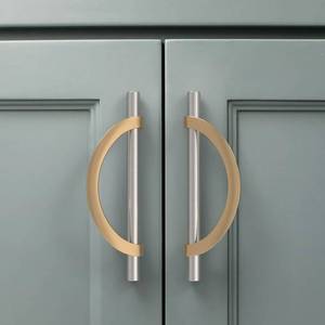 lot 20313 image: Amerdeco 10 Pack Brushed Satin Nickel and Champagne Bronze Cabinet Pulls 5 Inch(128MM) Hole Centers Kitchen Cabinet Handles Cabinet Hardware Cupboard Handles Drawer Pulls��