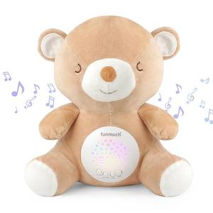 lot 20321 image: Teddy Bear Baby Soother - Sleep Soothing White Noise, Portable Night Light Projector and Melodies, Toddler Crib Lullaby Machine Sleeping Aid for Newborns and Up, Babies Stuffed Animal Plush Toy