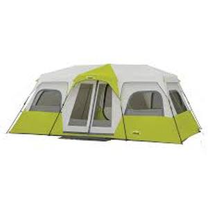 lot 1552 image: Core equipment 12-person instant cabin tent instant setup 2 minutes lime green and white
