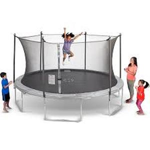 lot 5607 image: A14ft Academy Trampoline with Safety Enclosure Combo