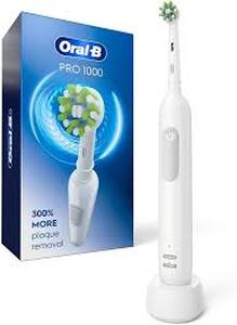 lot 12370 image: ORAL B brAun electric tooth brush with plug in charger white, no brush part