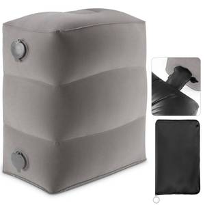 lot 1593 image: Maliton Inflatable Foot Rest Pillow for Travel,Kids Airplane Bed,Adjustable 3 Layers Height Leg Pillow of Air Travel Essentials,Car, Office, Home - Fast Inflation (Grey)