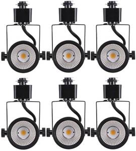 lot 1646 image: CLOUDY BAY 8W Dimmable LED Track Light Head,4000K Cool White CRI90 True Color Rendering Adjustable Tilt Angle Track Lighting Fixture,40° Angle for Accent Retail,Black Finish,Halo Type- Pack of 6