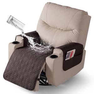 lot 1649 image: VANSOFY Recliner Chair Covers 100% Waterproof Seat Cover with Arm Reclining Cover Non-Slip Recliner Chair Covers Furniture Protector Washable Slipcover with Pocket for Pets, Dogs(Chocolate, 22)