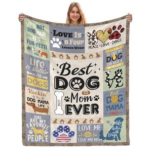 lot 1654 image: AJIIUSV Dog Lovers Gifts for Women, Dogs Mom Throw Blanket 60x80, Dog Mom Gifts for Women for Mothers Day Christmas