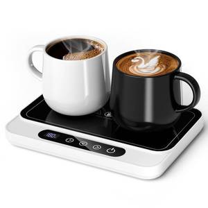 lot 2020 image: Misby Mug Warmer, 50W Large Heating Panel Coffee Mug Warmer with 6-Temp Settings, 8H Auto Shut-Off, 12H Timer, Ultra-Thin Design, Coffee Cup Warmer for Desk, Ideal for Home, Office, Travel (White)