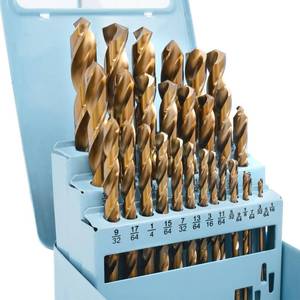 lot 2027 image: Cobalt Drill Bit Set - 29Pcs M35 HSS Twist Drill Bits for Hardened Metals, Stainless Steel, Cast Iron and Wooden Plastics with Metal Index Storage Box, 116-12