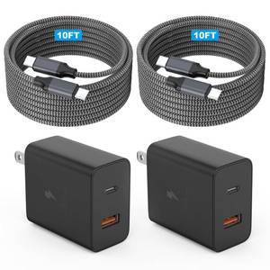 lot 2028 image: Extra Long 10Foot 45W Samsung USB C Fast Charger Block Dual Port PD Power Adapter Fast Charging Block,2Pack 10FT Type C Super Quick Charging Cord for Samsung Galaxy S25 UltraS25S24S23S22 and More