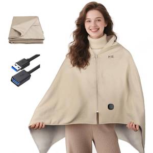 lot 2031 image: PJE Heated Blanket Portable Shawl Heating USB 3 Setting Electric Warming Throw 59.10 � 33.50 inches for Camping Travel Office(Power Bank not Include)