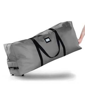 lot 3101 image: ZOBER 600D Oxford Fabric Rolling Christmas Tree Storage Bag - Fits 7.5 Ft Artificial Trees - Waterproof Christmas Tree Bag For Storage Box For Xmas, Durable Handles and Wheels - Card Slot - Gray