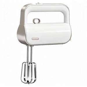 lot 3104 image: warran Master 5-Speed Electric Hand Mixer with Turbo Boost, Stainless Steel Whisk, Beaters, Dough Hooks & Milk Frother, Lightweight Handheld Mixer for Baking & Coffee, Champagne Gold