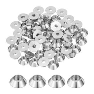 lot 4359 image: MECCANIXITY M3 Cone Cup Washers,Anodized Aluminum Gaskets Cup Head Washer Gasket for Screw RCFPVPCDroneMechanical Accessories Model Parts, Pack of 50 (Silver)