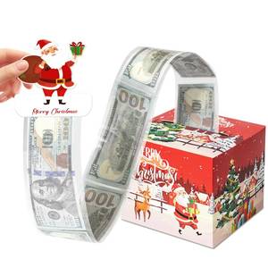 lot 4427 image: FERGONO Money Box for Cash Gift Pull, Merry Christmas Money Gift Box Surprise Gift Box Pull Money Box Money Holder for Cash with Pull Out Surprise Set for Friend Family Women Men(Red-02)
