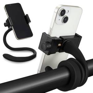lot 4451 image: Amylove 2 Pcs Stroller Phone Holder Portable Cell Phone Holder Stand Universal Stroller Accessories for Parent Baby Toddler Cellphone Clamp with Non Slip Silicone Arm Grip(Black,Upgraded)