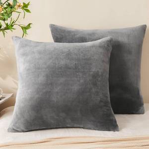 lot 4452 image: BEDELITE Velvet Pillow Covers 26x26 with Zipper, 2 Pack Super Soft Square Pillow Covers for Bedroom, Sofa, Couch,Luxury Cozy Fleece Pillowcases for All Seasons(26x26 Inches, Grey)