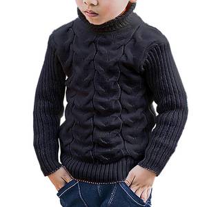 lot 4454 image: YETANLID Little Boys Turtleneck Sweaters Little Kids Long Sleeve Soft Warm High Collar Knit Cable Pullover Sweater Black Size 6-7 Years