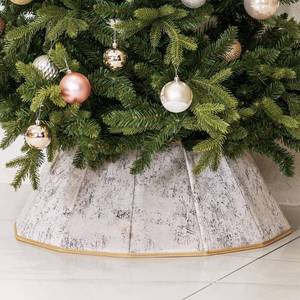lot 5637 image: Blissun Fabric Christmas Tree Collar, Xmas Tree Ring, Willow Christmas Tree Skirt for Christmas Tree Decorations (Concrete Beige)