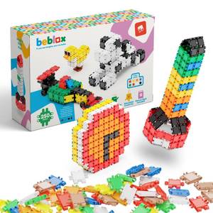 lot 5687 image: Beblox Building Blocks for Kids - 250-Piece Connecting Tiles Set - Interlocking Building Blocks for Kids, STEM Toys Kit, Fun & Educational Gifts for Boys & Girls, Preschool Learning Activities Ages 4