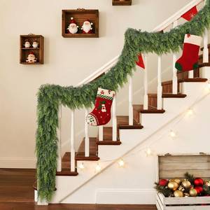 lot 5704 image: 16FT Real Touch Cedar Garland for Fireplace - Artificial Christmas Garlands Realistic Faux Greenery Fake Pine Needles Garland for Holiday,Table, Window,Mantel,Stairs, Home,Indoor Outdoor Decor (1PCS)