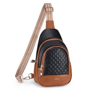 lot 6268 image: BIAVOI Crossbody Bags for Women Anti Theft Small Sling Handbag with Zipper Lock Vegan Leather RFID Blocking Chest Pure (black brown)