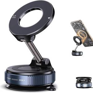 lot 6269 image: JUYOSOFT Vacuum Magnetic Phone Holder, 360° Adjustable Magnetic Car Mount, Foldable Portable Suction Cup Cell Phone Mount for CarGymMirrorShower, Compatible with All Smartphones & All Car Models