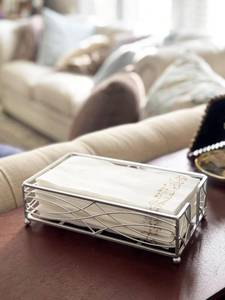 lot 6271 image: Chez JuJu Elegant Sturdy Guest Napkin Holder  Silver  Disposable Paper Hand Towel Storage Tray Caddy  Premium Quality  Bathroom Kitchen Dining Table Wedding Party Hotel Office d�cor