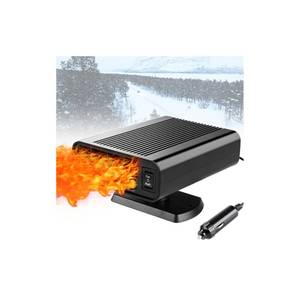 lot 6357 image: 12V Portable Heater for Car, 2 in 1 Fast Heating & Cooling Fan Defrost Defogger, 150W Car Heater Defroster Automobile Windscreen Fan with 360° Rotatable Base, Black