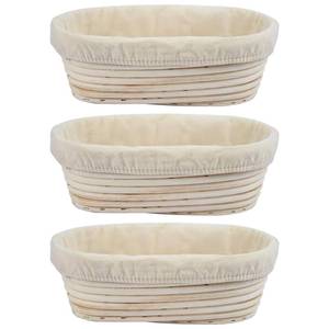 lot 6380 image: A3Pcs Banneton Bread Proofing Basket, 10 inch Oval Banneton Basket,Sourdough Proofing Basket,Bread Bowl Handmade Rattan Baskets and Liners for Professional & Home Sourdough Bread Baking