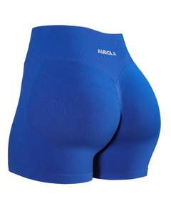 lot 6387 image: AUROLA Influence Collection Workout Shorts for Women,No Roll Up New Scrunch SeamlessGym Short-3.5 Inseam, Klein Blue, XL