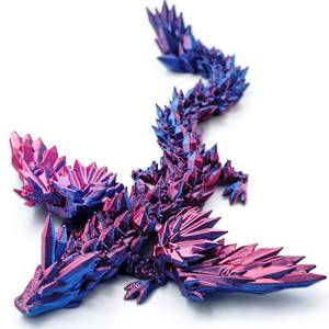 lot 6396 image: Dxldfks 3D Printed Dragon with Wings, 3D Dragon 9 Articulated Winged Dragon for Home Office Decor Executive Desk Toys, Purple