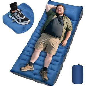 lot 6408 image: Camping Sleeping Pad, Extra Thick 6 Inch Camping Mat with Pillow Built-in Foot Pump Ultralight Inflatable Sleeping Pads Compact for Hiking Backpacking Camping Traveling Tent, Portable Sleeping Mat
