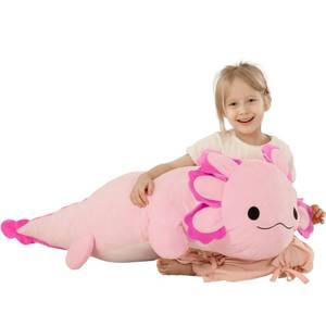 lot 6410 image: BENINY 39-Inch Giant Hot Pink Axolotl Plush Pillow - Extra Soft Huggable Stuffed Animal, Big Cuddly Toy Gift for Girls & Kids, Holiday Birthday