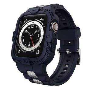 lot 6412 image: GELISHI Bands Compatible for Apple Watch Band 45mm 44mm 42mm, Men Sport Rugged Band with Protective Case for Watch Series 9 8 7Series 6 SE 5 4 3, Blue