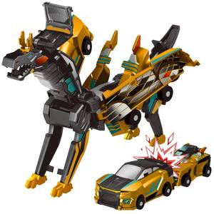 lot 6421 image: Intoypad Collision Transforming Dinosaur Car Toy, 2 Magnetic Cars Transform into Dinosaur Toys for Kids Toddler Fun Deformation Robot Dino Car Christmas Birthday Gift Toys for Boys Girl(Golden Dragon)