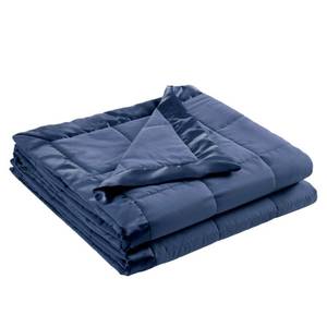 lot 7501 image: Madison Park Windom Down Alternative Blanket, Premium 3M Scotchgard Moisture Wicking Treatment, Lightweight and Soft Bed Cover For All Season, Satin Trim, Navy Twin