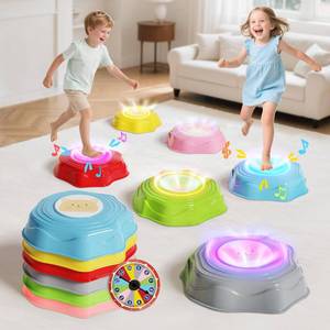 lot 7504 image: COCASES Stepping Stones for Kids, 6pcs Musical Light up Stepping Stones, Non-Slip Balance Toys for Toddler Coordination Skills, Sensory Toy for Boys and Girls 3-5 Outdoor & Indoor Play