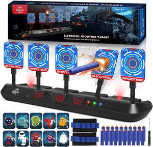 lot 7519 image: Lehoo Castle Shooting Targets for Nerf, 5 Targets Shooting Games for Kids, Digital Scoring for Nerf Guns Target, Gifts for 5 6 7 8 9 10 Year Old Boy
