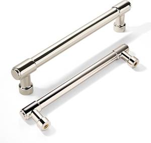 lot 8373 image: khtumeware 2 Pack Polished Nickel Cabinet Pulls 3 Inch Hole Center Solid Drawer Pulls Dresser Handles Cabinet Hardware