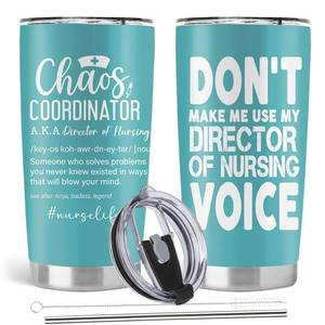 lot 8394 image: Absacie Director Of Nursing Gifts, Nurses Week Gifts, 20oz Stainless Steel Tumbler with Lid Straw