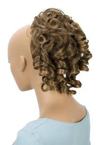 lot 8405 image: CAISHA Jumbo Hairpiece Scrunchy Updo Voluminous Curly Messy Bun Light Brown Mix G9L