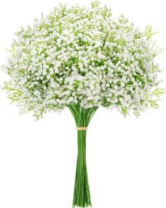 lot 9146 image: MERIXMAS Babys Breath Artificial Flowers, Real Touch Babys Breath Flowers Artificial Bulk for Wedding Decor, White Fake Flowers for Party Home Garden Decor (12, White)