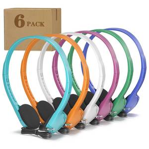 lot 9206 image: Keewonda Kids Headphones in Bulk 6 Pack, Wholesale School Headphones Multi Colors for Classroom Students Teen Adults with 3.5mm Jack(No Mic)