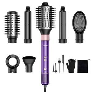 lot 9212 image: Vincofy 7 in 1 Blow Dryer Brush Set �� Hot Air Styler for Fast Drying, Curling, Straightening & Volumizing �� Ionic Hair Dryer Brush with 1200W Power �� No Heat Damage for All Hair Types �� Lilac