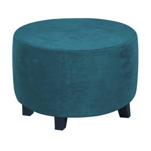 lot 10143 image: H.VERSAILTEX Round Ottoman Slipcover Ottoman Covers Slipcover Footstool Protector Covers Storage Stool Ottoman Covers Stretch with Elastic Bottom, Feature Real Velvet Plush Fabric (Medium, Deep Teal)