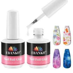 lot 10144 image: EBANKU 30ML Nail Foil Glue for Nail Art, Foil Transfer Gel Nail Foil Transfer Nail Art Glue Soak Off Nail Art Manicure DIY Enthusiasts for Women, No LED Lamp Required