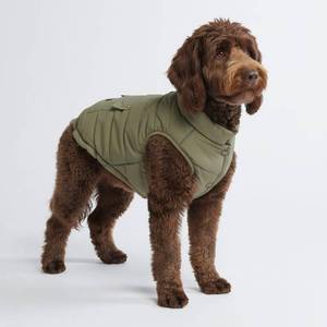 lot 10148 image: Spark Paws Dog Winter Jacket, Water-Resistant Coat, Warm Reflective Windproof Fleece-Interior, for Medium and Large Dogs - Olive - XXL