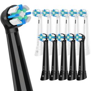 lot 10149 image: Replacement Heads Compatible with Oral B IO 2345678910Deep Clean Series Electric Toothbrush, Brush Heads Compatible with Oral B IO (12 BlackWhite)